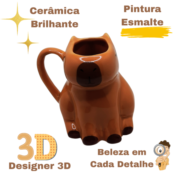 Caneca 3D Capivara cerâmica - Image 2