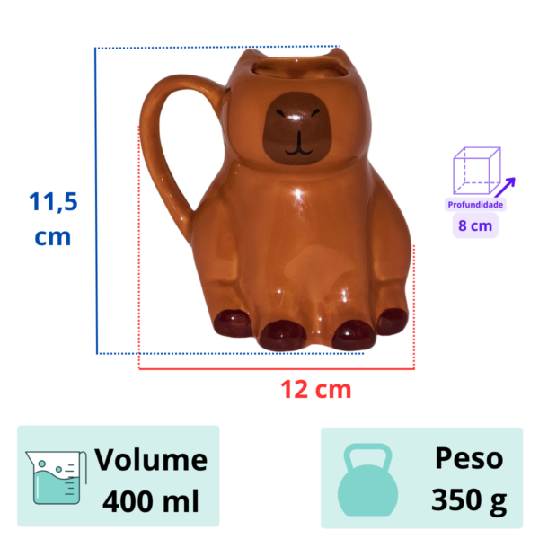 Caneca 3D Capivara cerâmica - Image 4